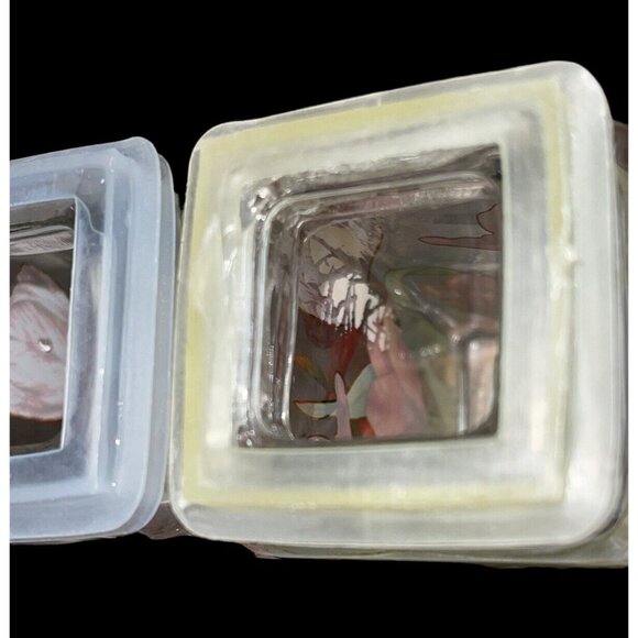 Vintage Glass Square Salt & Pepper Shakers W/ carrier. 6' H X 4.5' W - Picture 6 of 8